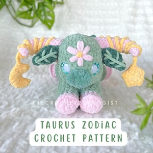 Taurus Zodiac Crochet Pattern, bull/cow star sign crochet plushie, astrology lovers plush gift, the crochet zoologist