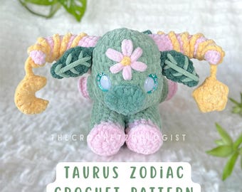 Taurus Zodiac Crochet Pattern, bull/cow star sign crochet plushie, astrology lovers plush gift, the crochet zoologist