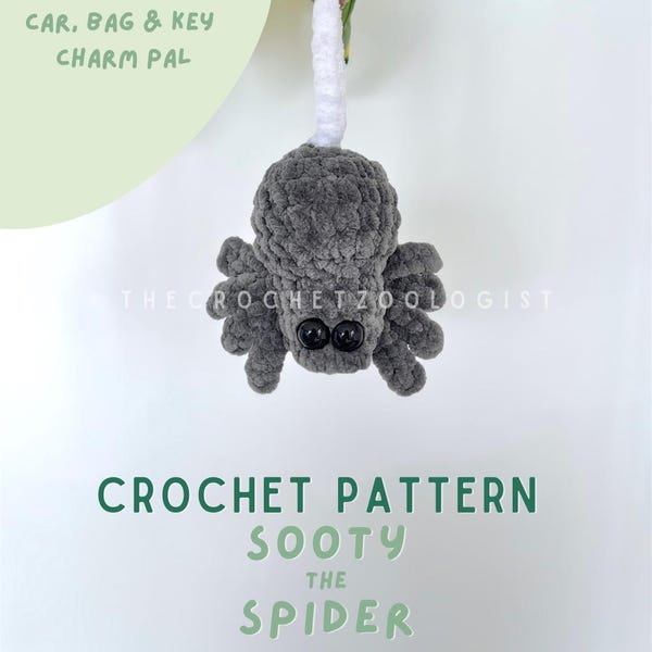 Spider Charmimal Crochet PDF Pattern: Car, Bag & Key Charm
