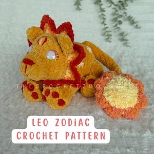 Leo Zodiac Crochet Pattern - Leo star sign plushie, zodiac plushie, beginner crochet, crochet gift, thecrochetzoologist, cute crochet