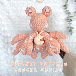 Haakpatroon sterrenbeeld kanker - kanker sterrenbeeld knuffel, dierenriem knuffel, beginner haak, haak cadeau, thecrochetzoologist, kankerteddy