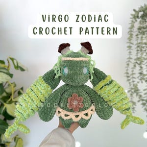 Virgo Zodiac Plushie Crochet Pattern, cute star sign crochet plushie pattern, astrology lovers plush gift, the crochet zoologist