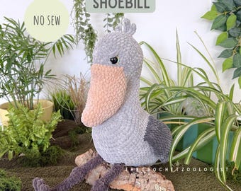 Häkelanleitung für einen Schuhschnabelstorch – realistische Häkelanleitung für einen Plüschvogel, Wildtierplüschtier, afrikanische Tiere, der Häkelzoologe