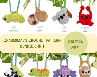 Crochet Animal Charm Pattern Bundle: Car, Bag & Key Charms (Digital Download)