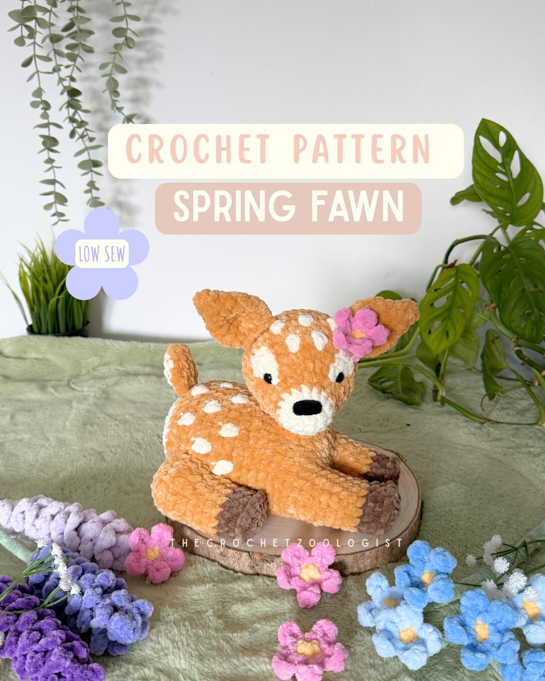 Fawn Laying Spring Crochet Pattern - Wildlife Crochet Pattern, Deer ...