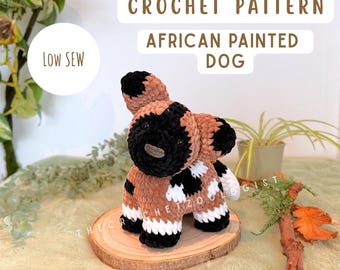 African Painted dog standing crochet pattern, 4 legged animal crochet, endangered species crochet, the crochet zoologist