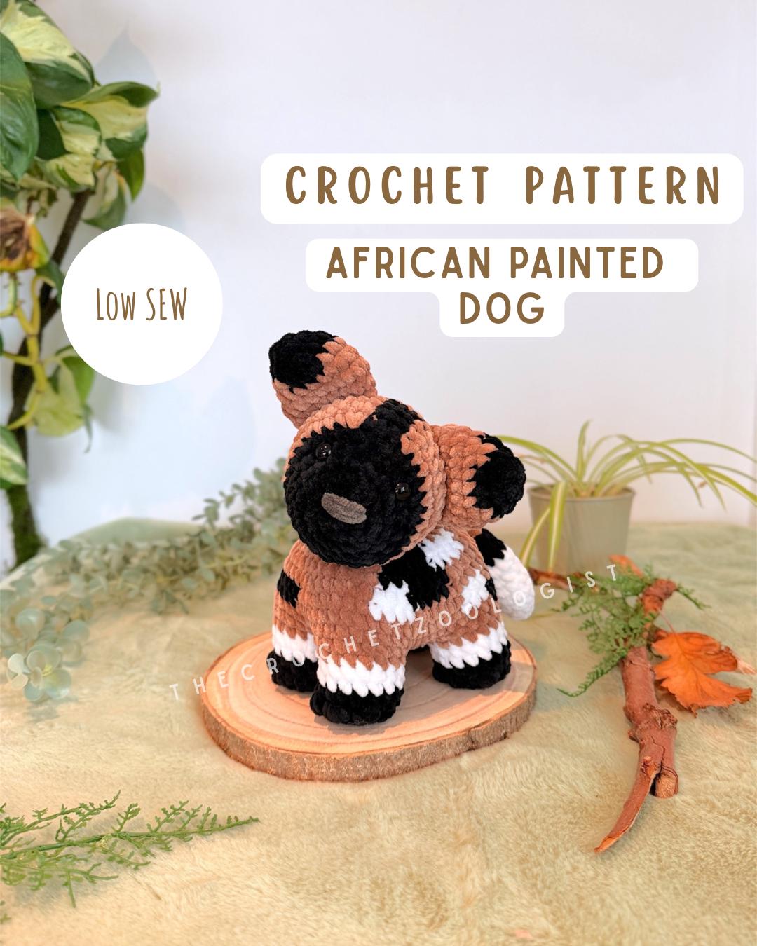 African Painted Dog Standing Crochet Pattern