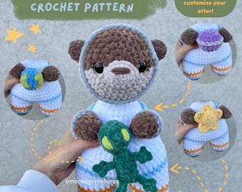 Otter Space Crochet Pattern: Astronaut Plushie (PDF Pattern)