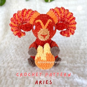 Wzór szydełkowy na znak zodiaku Barana, szydełkowanie zodiaku, amigurumi Barana, szydełkowanie astrologiczne, słodkie szydełkowanie, emscosycreatures