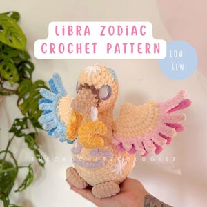 Libra Zodiac Crochet Pattern - swan crochet, astrology lovers plush gift, the crochet zoologist