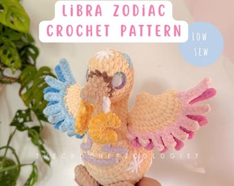 Libra Zodiac Crochet Pattern - swan crochet, astrology lovers plush gift, the crochet zoologist