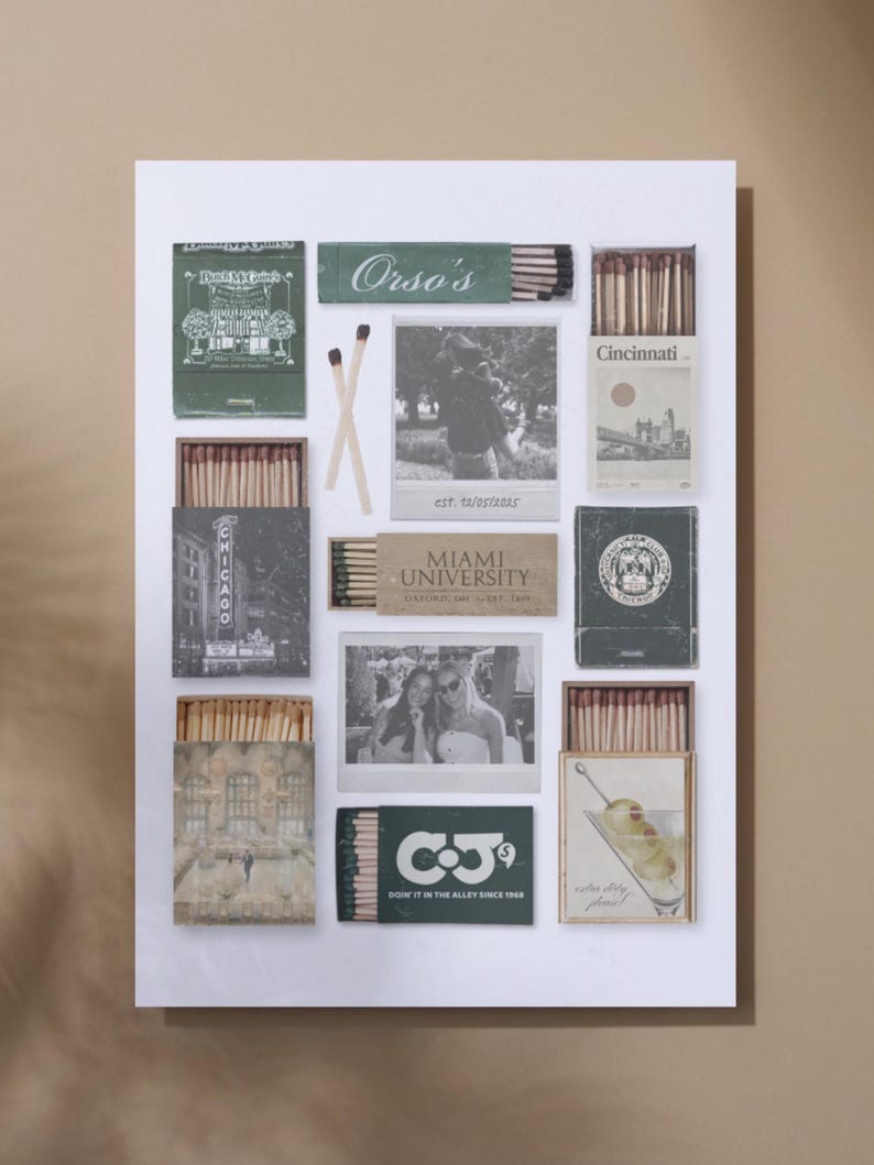 Custom Vintage Matchbox | Personalized Matchbox Art for Gifts & Events image 6