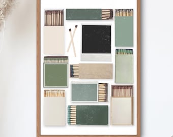 Two Green Vintage Blank Matchbox Templates | Digital Download