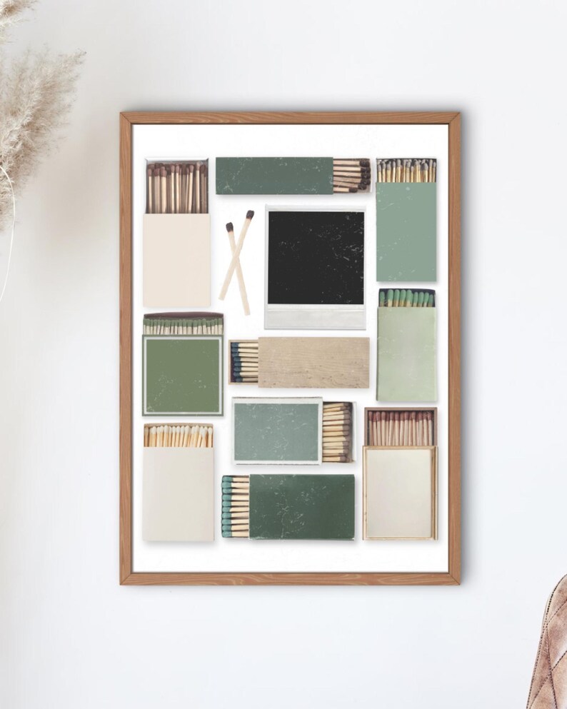 Matchboxes Patern Two Green Vintage Blank Matchbox Templates | Digital Download - Etsy