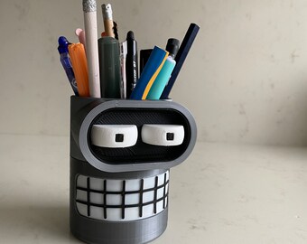 Portalapices de Bender con ojos de sospecha