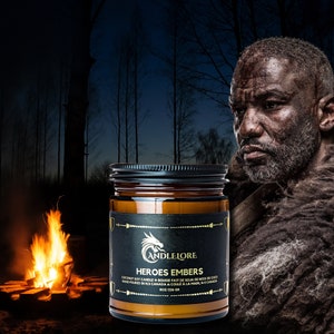 Heroes Embers Campfire Candle, Smoke Camp DnD Session Candle, Dungeons and Dragons Adventure Candle, Soy Wax Melts, Smoke Tobacco Scented