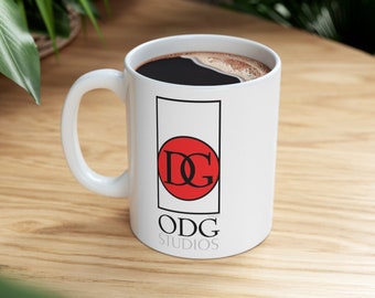 Fine Art Color Illustration Open Door Graphic Studio Logo Corporate Identity Ceramic Mug 11oz