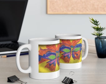 Fine Art Color Pastel Aesthetic The Eyes created by Open Door Graphic Studio Gothic Ceramic Mug 11oz