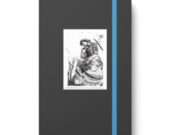 Fine Art Black and White Photograph Aesthetic BW Angel created by Open Door Graphic Studio Gothic Color Contrast Notebook - Ruled