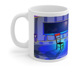 Fine Art Color Illustration Adobe Photoshop Aesthetic Solar Chair created by Open Door Graphic Studio Gothic Mug 11oz