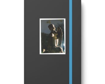 Fine Art Color Photograph Aesthetic Nocturnal Angel created by Open Door Graphic Studio Gothic Contrast Notebook - Ruled