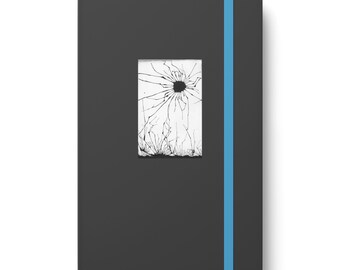 Fine Art Ink Illustration Aesthetic Pseudo Rorschach created by Open Door Graphic Studio Gothic Color Contrast Notebook - Ruled