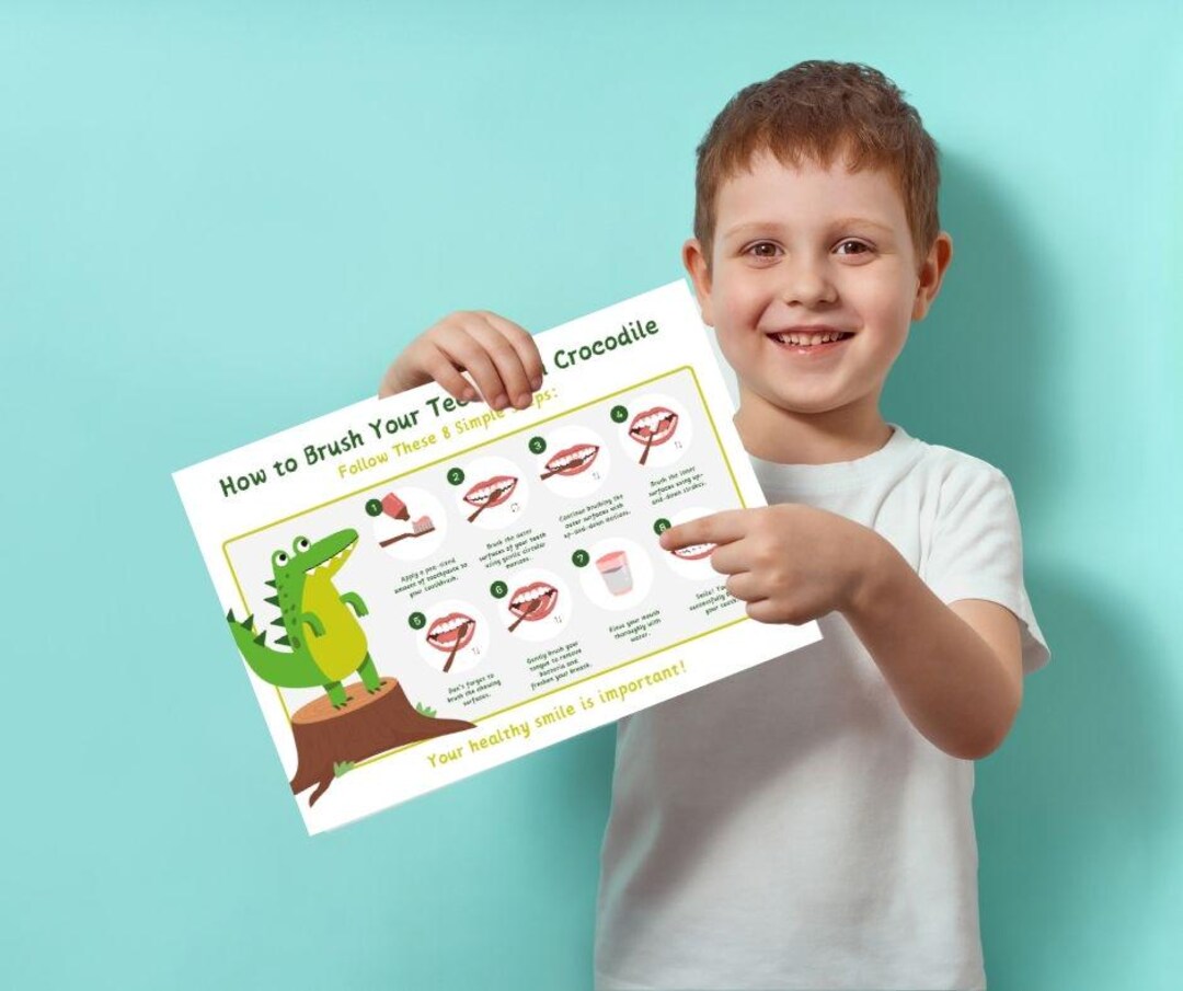 Children's Brushing Teeth Instructions: A Fun Guide to Clean Teeth - Etsy