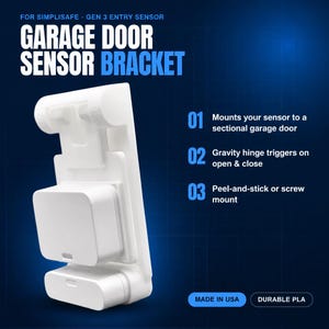 SimpliSafe Garage Door Entry Sensor Bracket, Security Accessory