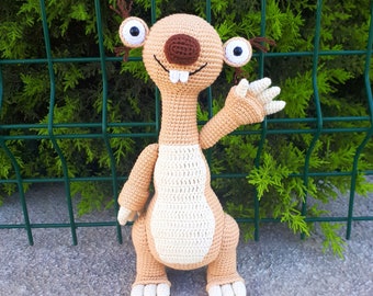 Handmade Ice Age Sid Amigurumi Character Toy - Perfect Birthday Gift or Newborn Gift Basket Addition