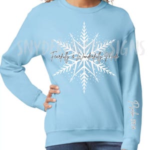 Fearfully Wonderfully Made, SVG, DTF, Psalm 139, Jesus, Snowflake, Winter SVG