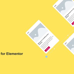 May include: A yellow background with a timeline of events for the Osteo plugin for Elementor. The timeline shows three events: 2011 - Welcome to Installing Osteo Timeline, 2013 - Osteo Timeline Have Two Mode Horizontal and Vertical, and 2016 - Fully Responsive for Any Devices.