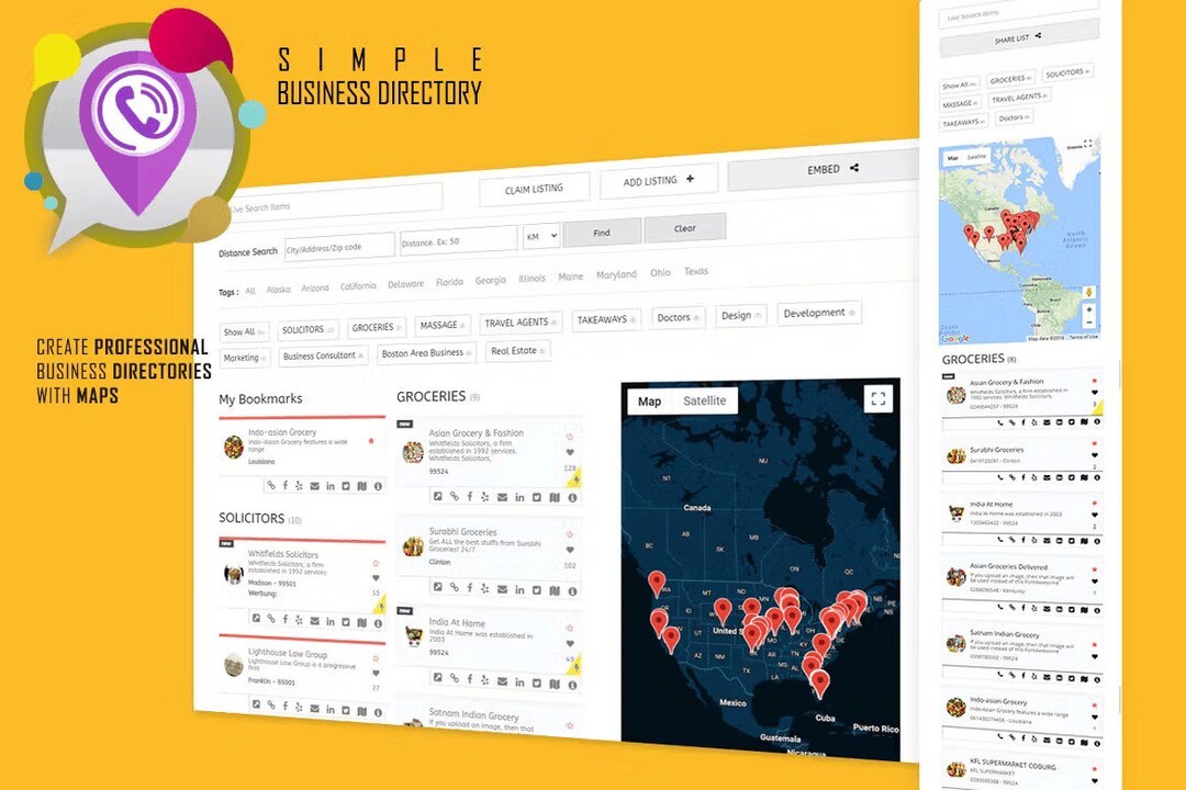 Map Directory Samples Business Directory With Maps, Store Locator | GPL Licensed | Lifetime ...