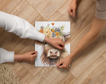 Love Joy Highland Cow Loves Jigsaw Puzzle
