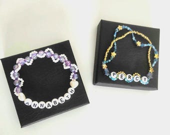 Set of handmade Percy Jackson and Annabeth bracelets for readers ⋆ Percy merch