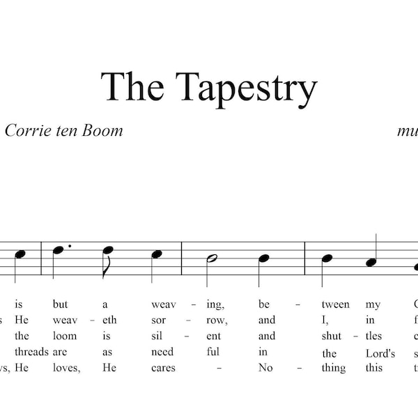 ORIGINAL - The Tapestry, sheet music for soprano/tenor recorder, INSTANT DOWNLOAD, pdf, jpg, beginner level