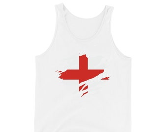 England Flag Tank Top, Saint George Cross, Football Fan, Football Fan, Sports, Novelty, Adult Vest