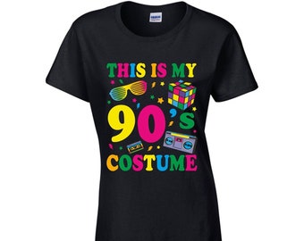 This is My 90s Costume T Shirt, Love 1990s, 90s Fancy Dress, Party Costume, Retro T Shirt, Gift For Him/Her, Music, Gig, Men Women Tee Shirt