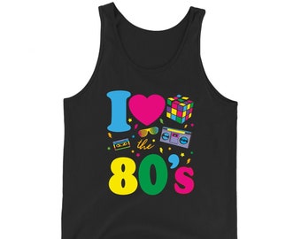 I Love The 80s Tank Top, 80s Fancy Dress, Party Costume, Retro Vest, Love 1980s, Gift For Him/Her, Music, Gig, Adults TankTop