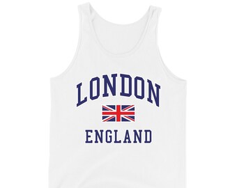 London Souvenir Tank Top, Love London Vest, Union Jack, England, Vintage, Memorabilia, Novelty, Gift for her, Gift for him, Adults TankTop