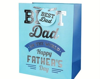 Fathers Day Gift Bag, Big Gift Bag For Dad, Fathers Day Gift, Daddy Gift Bag, Hard Paper Bag, Party Gifts, Treat Bags,