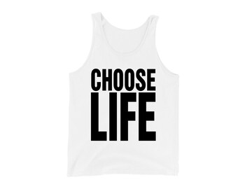 Choose Life Tank Top, Slogan Tank, Wham, Retro, Vintage, Novelty Top, Gift for her, Gift for him, Music Gig, Party, Adults Vest