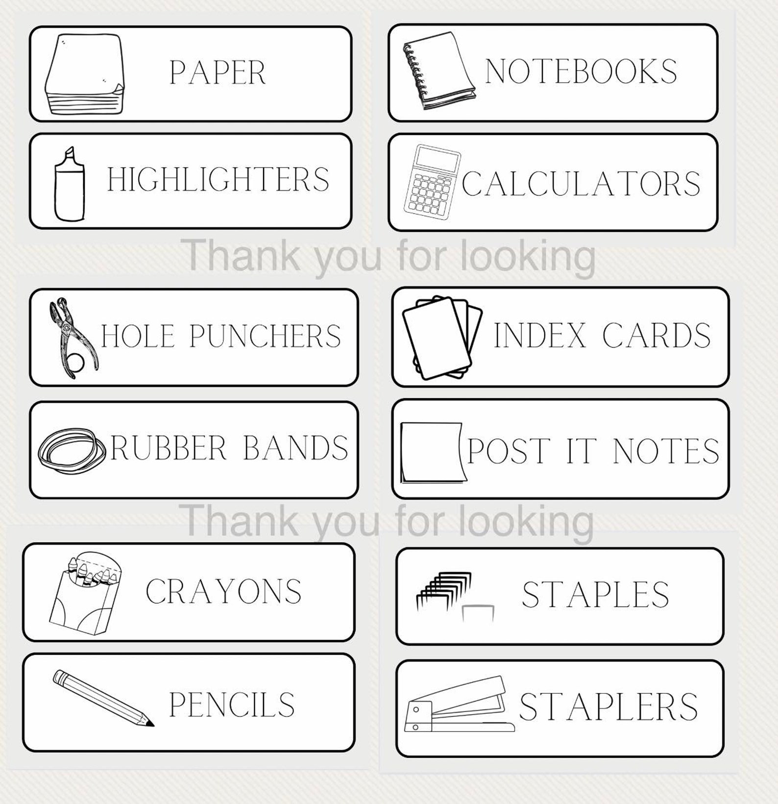 Classroom Labels Office Labels Craft Room Labels Materials Labels Printable Labels Digital ...