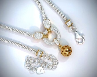 Collier pickleball pour femme - « Double Gold »