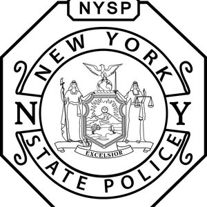 Distintivo NYSP della polizia dello stato di New York Distintivo vettoriale, SVG, vettore, DXF, Cricut, taglio laser, incisione laser, file di taglio, contorno, disegno al tratto