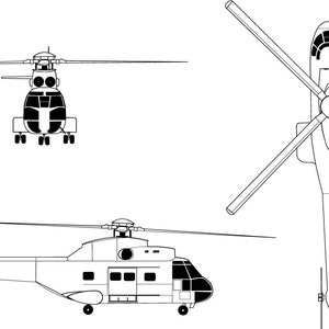 Aerospatiale SA 330 line art vector file badge, black white, svg, outline, cnc cut, laser cut, digital, wood engraving, laser file