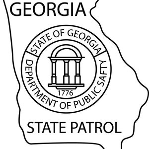 Badge Georgia Department of Public Safety State Patrol, zwart wit, svg, omtrek, cnc-snede, lasergesneden, digitaal, houtgravure, laserbestand