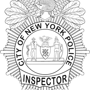 Arquivo vetorial SVG do distintivo do inspetor da polícia da cidade de Nova York para cricut, corte a laser cnc, gravação a laser, corte de vinil, caminho de ferramenta cnc dxf