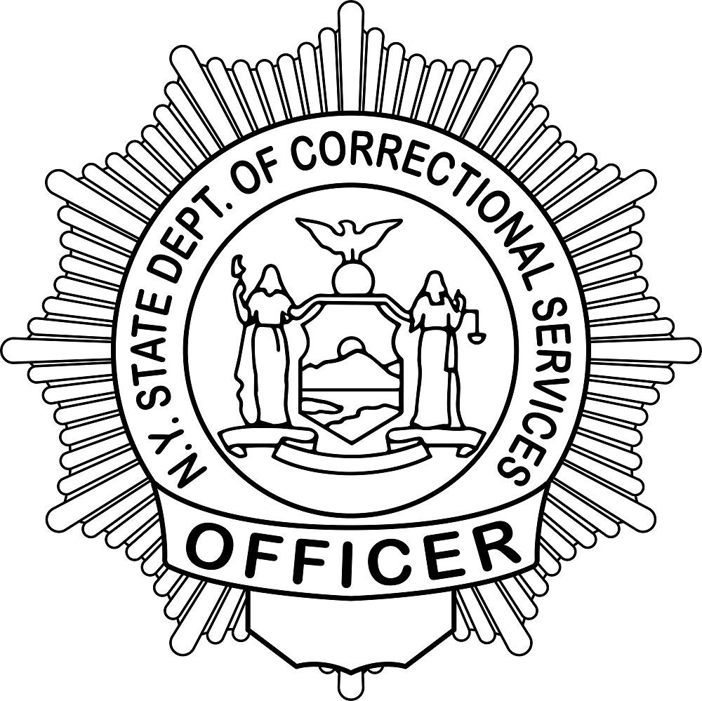 NY State Dept of Correctional Services Officer Badge, Black
