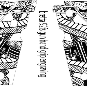bretta 92fs gun hand grip engraving Badge, SVG, Vector, DXF, CNC, Cricut, svg, Laser Cut, Laser Engraving File, Vinyl Cut file