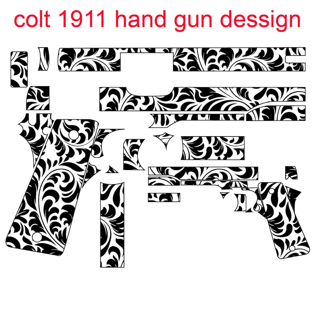 Colt 1911 Engraving Design Badge, SVG, Vector, DXF, CNC, Cricut, Svg ...
